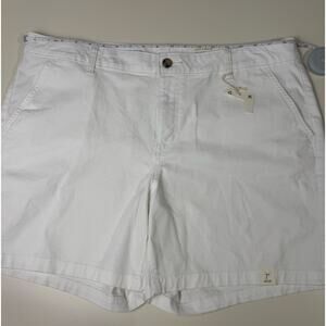 NEW a.n.a White Cotton Blend Midi Shorts 7” Inseam W Size 18 Mid Rise Casual